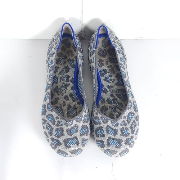 Rothy's Women's The Flat Round Toe US8,5 Spotted Leopard Textile Ballet Flats - Picture 3 of 12